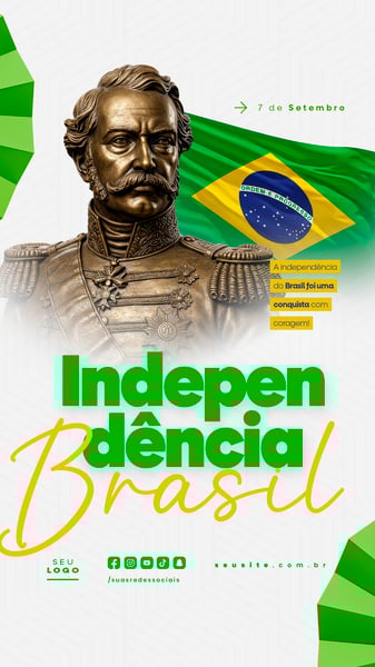 INDEPENDÊNCIA DO BRASIL 7 DE SETEMBRO STORY SOCIAL MEDIA EDITÁVEL