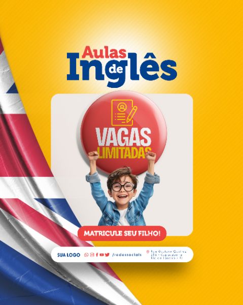 SOCIAL MEDIA - AULAS DE INGLÊS - MATRICULE SEU FILHO