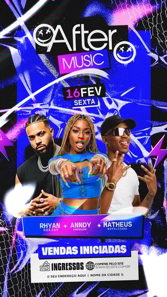 FLYER ARTISTAS E EVENTOS AFTER MUSIC - STORY