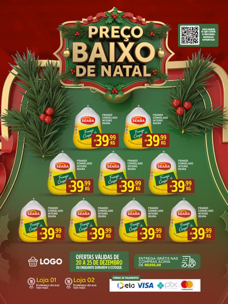 ENCARTE PREÇO BAIXO DE NATAL PSD EDITÁVEL
