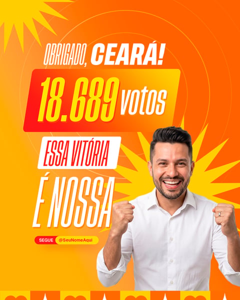 Social Media Político | Eleições 2026 | Agradecimento Votos