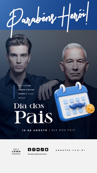 DIA DOS PAIS AGOSTO SOCIAL MEDIA POST EDITÁVEL STORY