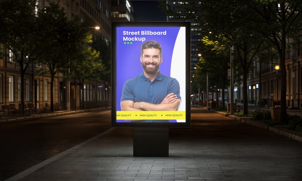 ANÚNCIO PUBLICITÁRIO NA RUA PSD EDITÁVEL MOCKUP