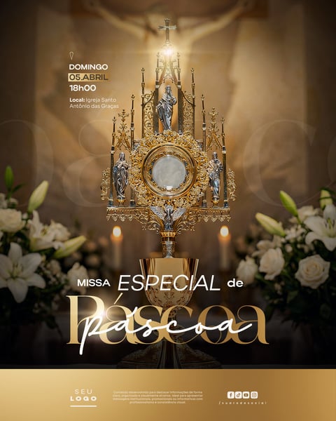 PÁSCOA SANTA MISSA 05 DE ABRIL DOMINGO SOCIAL MEDIA PSD EDITÁVEL 4