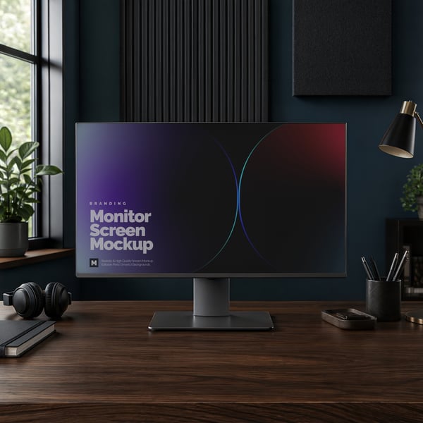 MONITOR DE COMPUTADOR MOCKUP PSD EDITÁVEL