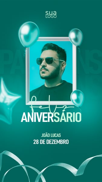FLYER DE REDE SOCIAL DE FELIZ ANIVERSÁRIO PSD STORY 4