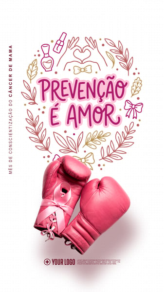 MÊS DE CONSCIENTIZAÇÃO DO CÂNCER DE MAMA CONCEITO SOCIAL MEDIA PSD STORY