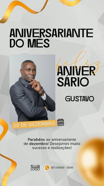 FLYER REDE SOCIAL FELIZ ANIVERSÁRIO PSD STORY 6