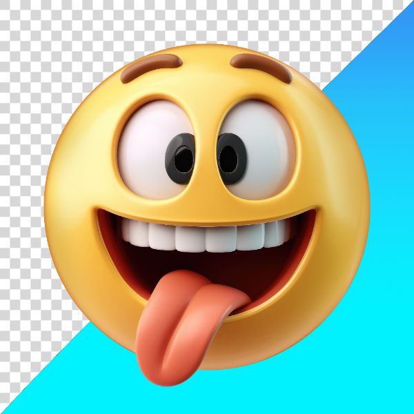 EMOJI SORRINDO COM A LÍNGUA PARA FORA PNG