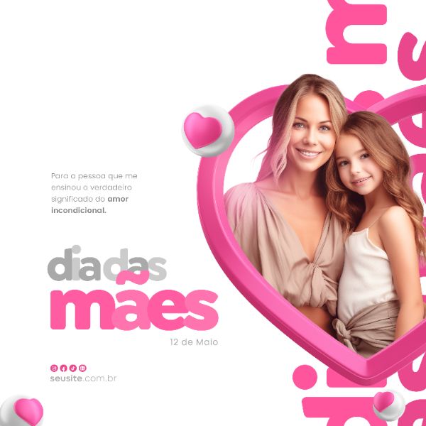 TEMPLATE FELIZ DIA DAS MÃES POST INSTAGRAM