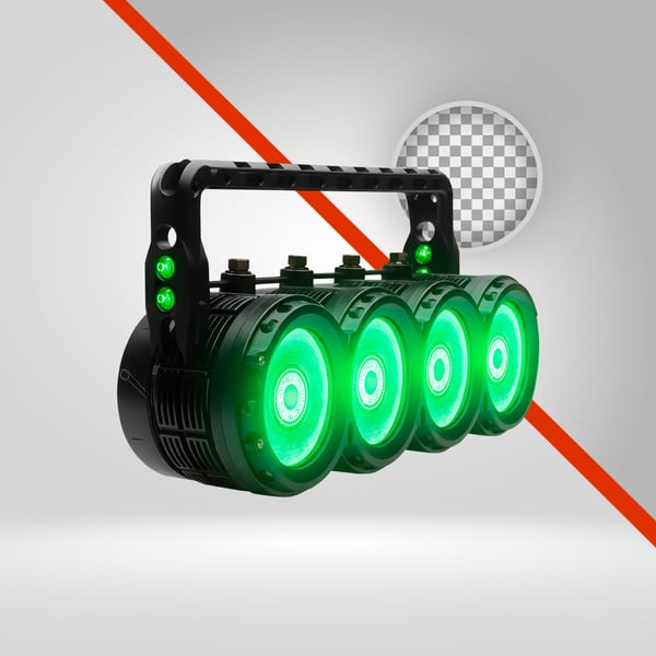 LUZ SPOT LIGHT PARA PALCO DE SHOW LANTERNA 3D VERDE, ELEMENTO PNG COM FUNDO TRANSPARENTE