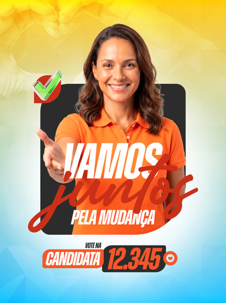 VOTO FEMININO MUDANÇA ELEITORAL SOCIAL MEDIA FLYER PSD EDITÁVEL