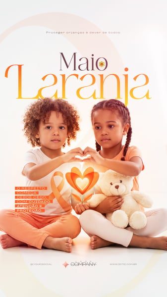 Maio Laranja CAMPANHA COMBATE ABUSO EXPLORAÇÃO INFANTIL SOCIAL MEDIA PSD EDITÁVEL 3 story