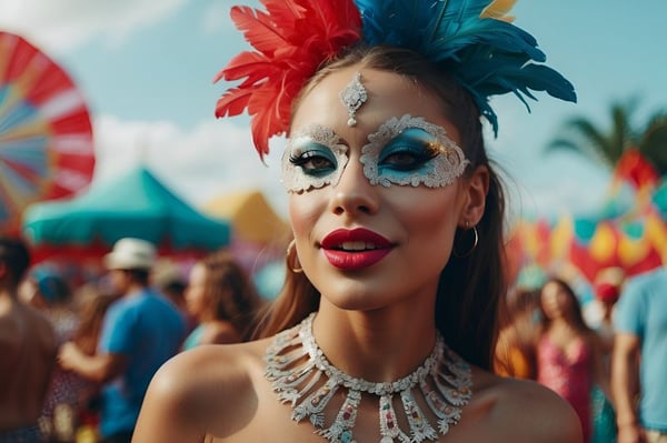 MULHER SE DIVERTINDO NO CARNAVAL