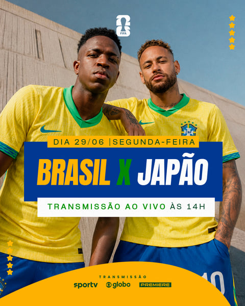 COPA DO MUNDO BRASIL X JAPÃO NEYMAR VINI JR PSD EDITÁVEL