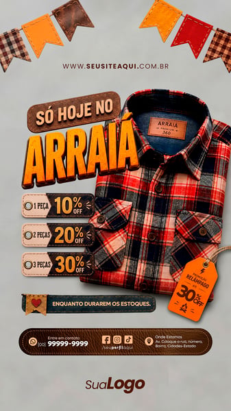 STORY FESTA JUNINA SÃO JOÃO SOCIAL MEDIA TEMPLATE PSD EDITÁVEL 09
