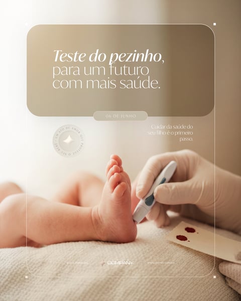 TESTE DO PEZINHO EXAME NEONATAL SAÚDE DO BEBÊ SOCIAL MEDIA PSD EDITÁVEL 2