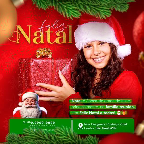 JOG SOCIAL MEDIA FELIZ NATAL FEED NATAL É ÉPOCA DE AMOR, DE LUZ E