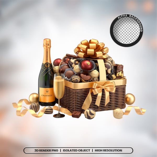 3D RENDER ESPUMANTE CHAMPANHE CHANDON ANO NOVO ELEMENTO ÍCONE PSD PNG