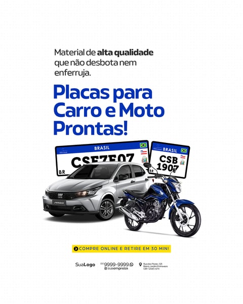 LOJA DE EMPLACAMENTO DE VEÍCULOS SOCIAL MEDIA PSD EDITÁVEL 3