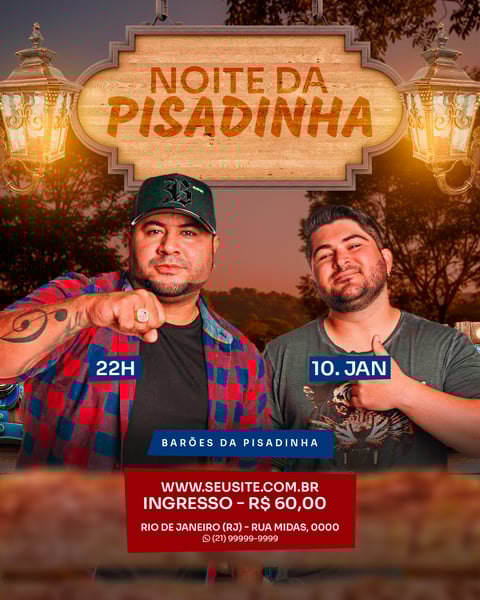 FLYER EVENTO SHOW NOITE DA PISADINHA COM BARÕES DA PISADINHA PSD FEED 53