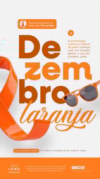 DEZEMBRO LARANJA MÊS DE CONSCIENTIZAÇÃO SOBRE O CÂNCER DE PELE STORY SOCIAL MEDIA PSD EDITÁVEL (4)