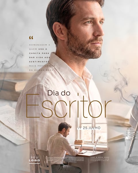 DIA DO ESCRITOR 25 DE JULHO SOCIAL MEDIA PSD EDITÁVEL 3