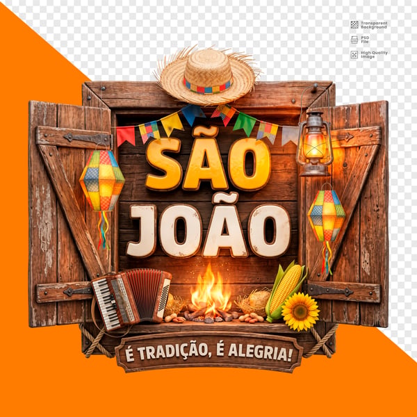 SÃO JOÃO PORTA CELEIRO BANDEIROLAS SANFONA FOGUEIRA PNG TRANSPARENTE