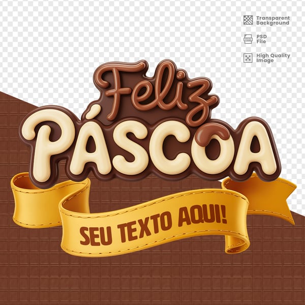 SELO 3D PARA PÁSCOA PSD EDITÁVEL