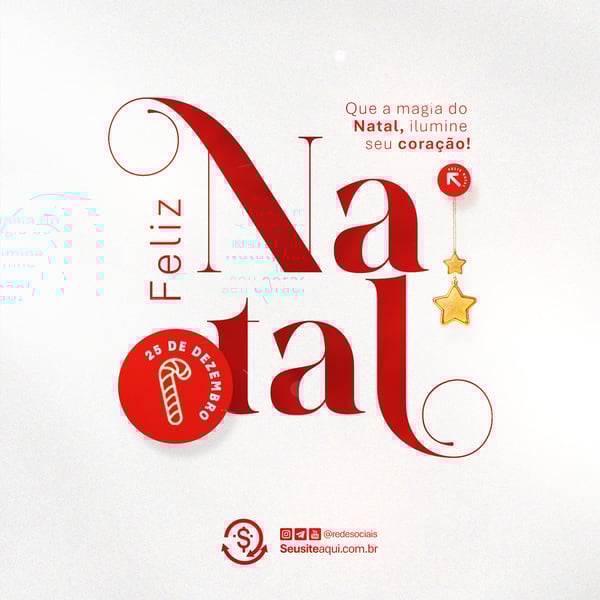FELIZ NATAL 25 DE DEZEMBRO SOCIAL MEDIA PSD EDITÁVEL