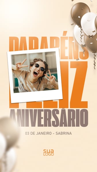 FLYER REDE SOCIAL FELIZ ANIVERSÁRIO PSD STORY 8