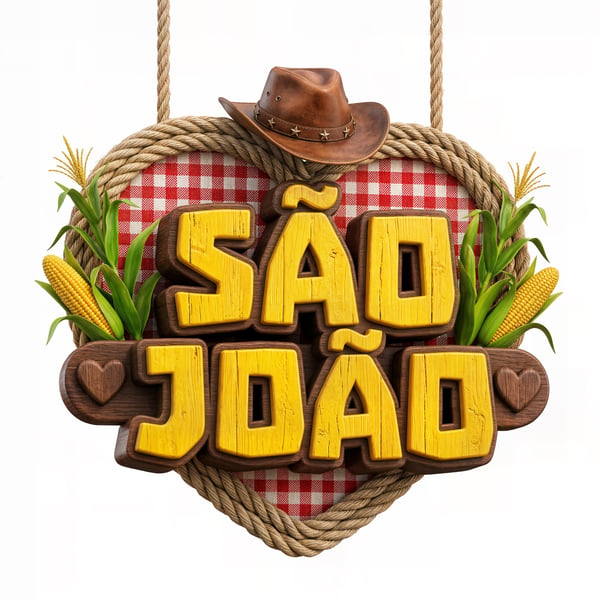 SELO 3D ESTILO MADEIRA SÃO JOÃO E FESTA JUNINA 1