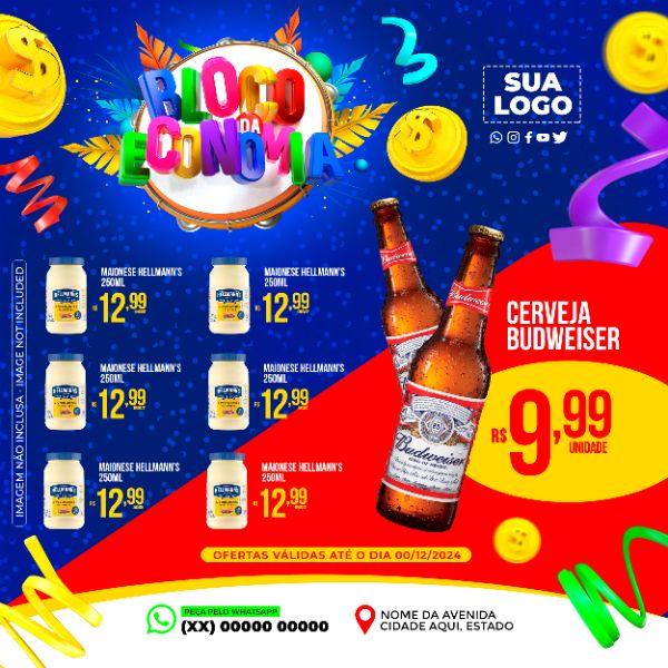 ENCARTE BLOCO DA ECONOMIA CARNAVAL EDITÁVEL