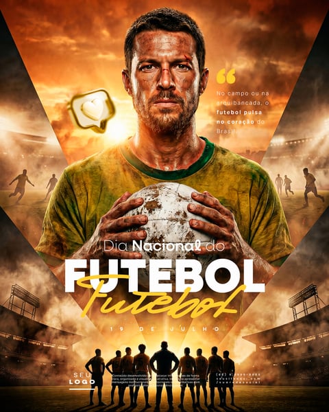 DIA NACIONAL DO FUTEBOL 19 DE JULHO SOCIAL MEDIA PSD EDITÁVEL 1
