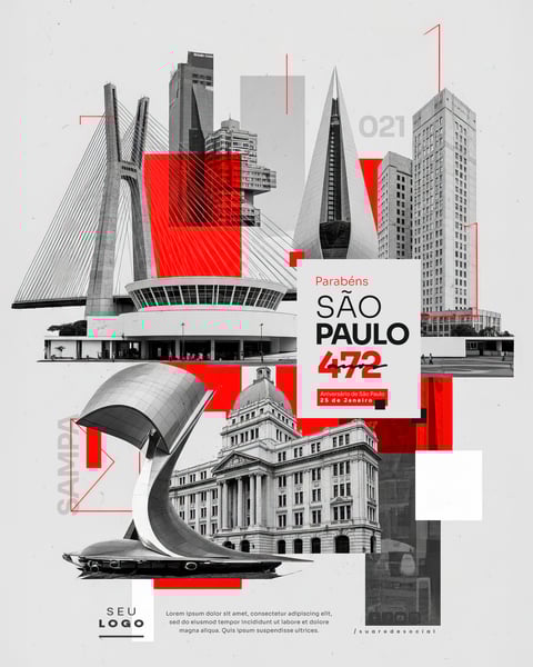 ANIVERSÁRIO SÃO PAULO 25 DE JANEIRO 472 ANOS SOCIAL MEDIA PSD EDITÁVEL 1