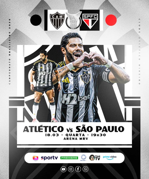 FLYER ESPORTIVO FUTEBOL CAMPEONATO BRASILEIRO ATLÉTICO MINEIRO