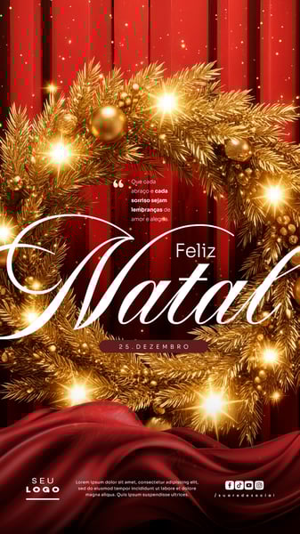 FELIZ NATAL 25 DE DEZEMBRO STORY SOCIAL MEDIA PSD EDITÁVEL 6