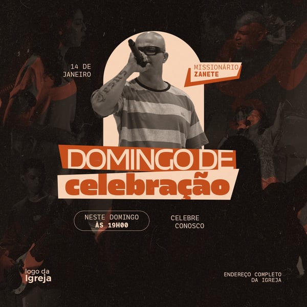 CULTO DE DOMINGO E CELEBRAÇÃO 9 PSD EDITÁVEL