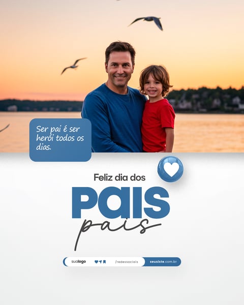 FELIZ DIA DOS PAIS FLYER SOCIAL MEDIA PSD EDITÁVEL