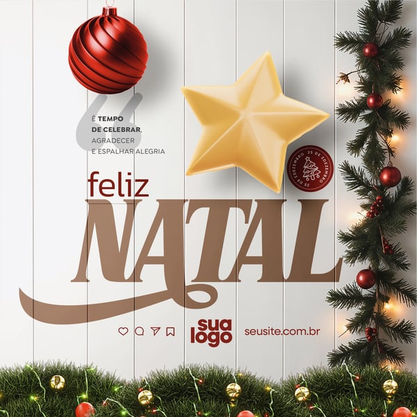 Feliz Natal Post Social Media PSD Editável