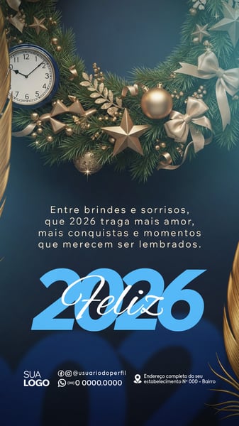POST STORY FELIZ ANO NOVO 2026 SOCIAL MEDIA PSD EDITÁVEL 12
