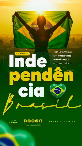 INDEPENDÊNCIA DO BRASIL 7 DE SETEMBRO STORY SOCIAL MEDIA EDITÁVEL