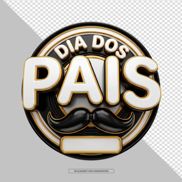 SELO 3D PNG DIA DOS PAIS 3