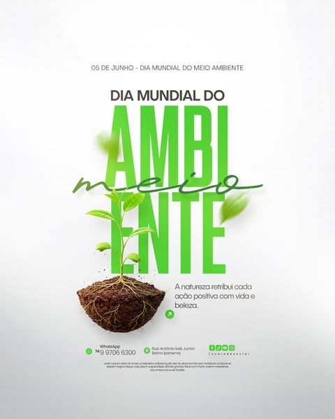 05 DE JUNHO - DIA MUNDIAL DO MEIO AMBIENTE SOCIAL MEDIA PSD EDITÁVEL