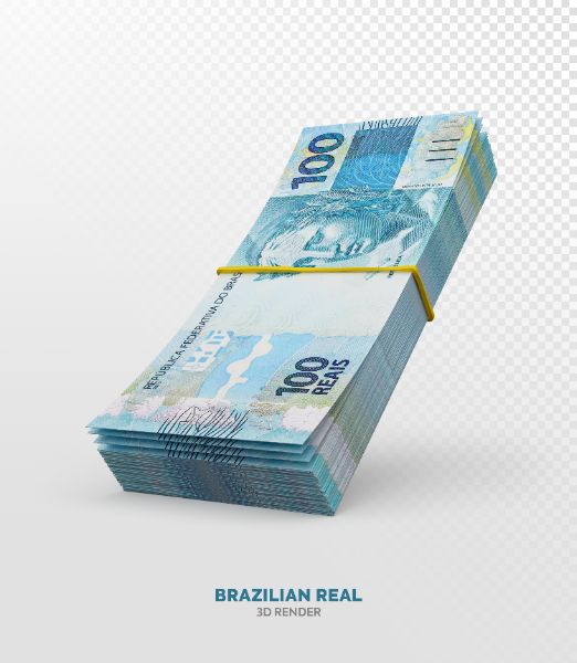 NOTAS DE 100 REAIS ELEMENTO 3D REALISTA