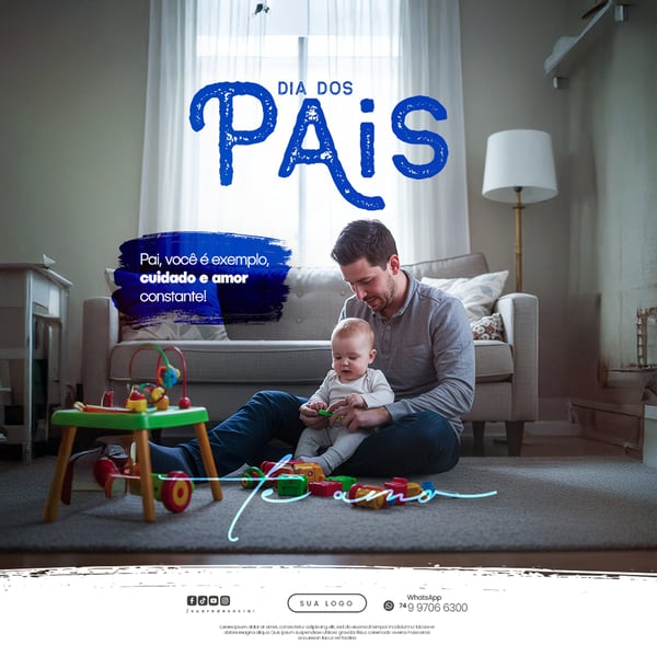 DIA DOS PAIS AGOSTO PAI - FLYER SOCIAL MEDIA PSD EDITÁVEL