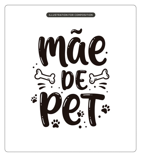 LETTERING MÃE DE PET VECTOR