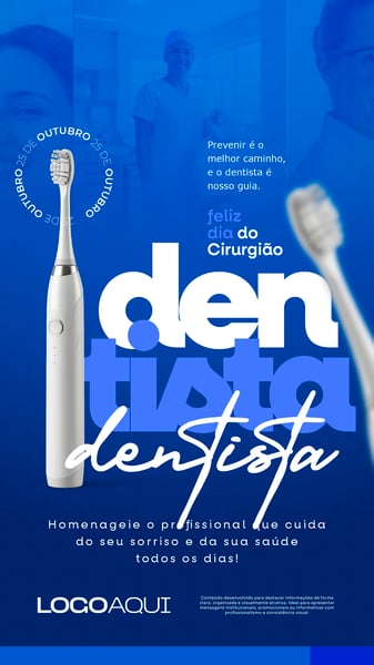 DIA DO CIRURGIÃO DENTISTA ESCOVA ELÉTRICA SOCIAL MEDIA FLYER PSD EDITÁVEL STORY