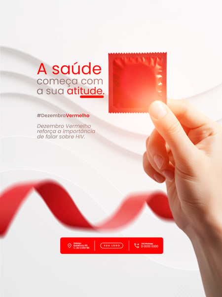 FLYER PARA DEZEMBRO VERMELHO MÊS DA LUTA CONTRA AIDS PSD EDITÁVEL 3