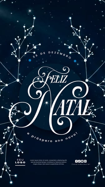 FELIZ NATAL 25 DE DEZEMBRO STORY SOCIAL MEDIA PSD EDITÁVEL 1